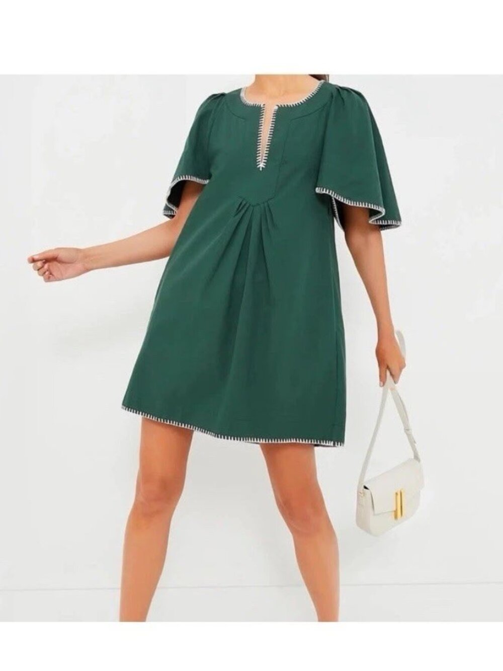 Tuckernuck Pomander Place Stitch Finley Dress Dark Green Women's Size Large